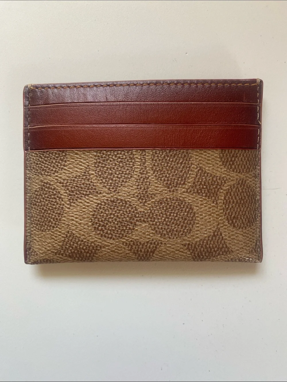 Coach Signature Canvas 6 Card Holder GUC - Picture 2 of 3